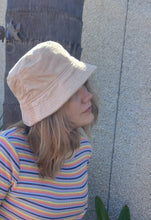 Load image into Gallery viewer, Sandstone Cord Bucket Hat, Unisex Neutral Beige Corduroy Sun Hat, Streetwear Surf Wear Fashion, Beach Wear
