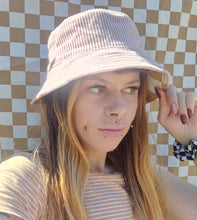 Load image into Gallery viewer, Pink Cord Bucket Hat, Unisex Neutral Corduroy Sun Hat, Streetwear Surf Wear Fashion, Beach Wear
