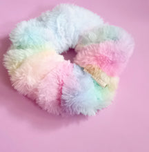 Load image into Gallery viewer, Rainbow Pastel Ombre Faux Fur Scrunchie
