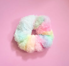 Load image into Gallery viewer, Rainbow Pastel Ombre Faux Fur Scrunchie
