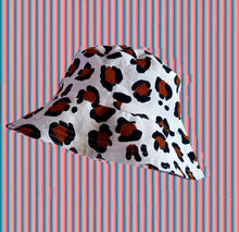 Load image into Gallery viewer, Leopard Print Bucket Hat White Canvas
