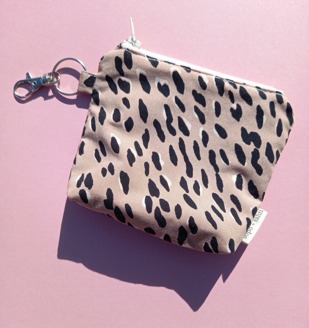 Nude/Blush Leopard Keychain Zipper Pouch, Coin Purse, Accessory Wallet / by Söpö + Tähti